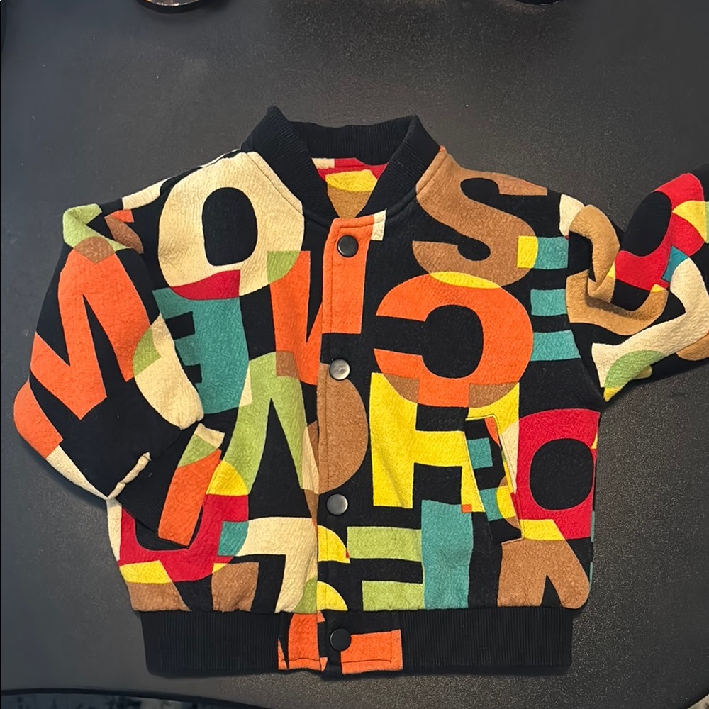 Unknown Brand Kids Colorful Letter Print Jacket
